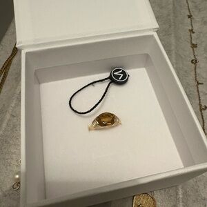 Mejuri Gold Heirloom Ring with Yellow Gemstone